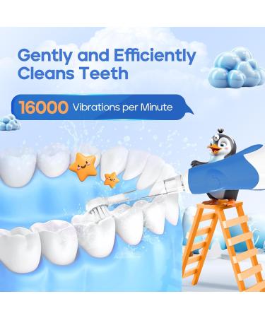 SEAGO Toddler Electric Toothbrush - Smart Timer Suction Base & 4 Brush Heads for Ages 0-3 | Baby Toothbrush Navy-C - Buy Online on GoSupps.com
