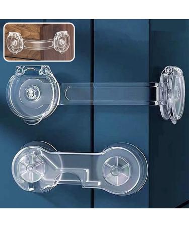 10 pieces cabinet lock Baby children's safety set Child lock Cabinet Refrigerator Fuse Baby Cabinet Construction Window Child Control without Drilling (Long Stalk + Short Stalk) Transparent