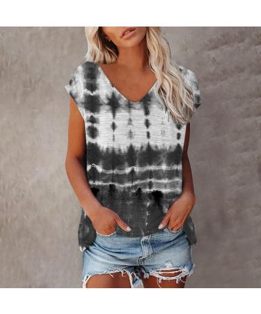 Short Sleeve T Shirts Clothing Woman T-Shirt Casual Black Clothing Top Women's Floral Pattern for Women Crop Tops Shirt Shirts Top Women's Summer Tank Top 4-dark Grey XL - Buy Online on GoSupps.com