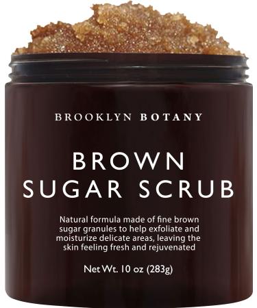 Brooklyn Botany Brown Sugar Body Scrub - 10 oz - Moisturizing and Exfoliating Body, Face, Hand, Foot Scrub - Fights Acne Scars, Stretch Marks, Fine Lines & Wrinkles, Great Gifts For Women & Men - 10 oz 10 Ounce (Pack of 1)