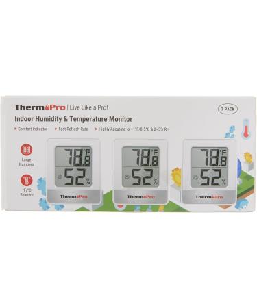 Buy ThermoPro TP49W-3 Digital Mini Thermo-Hygrometer - Accurate Indoor Temperature & Humidity Monitor with Smiley Indicator | International Shipping Available - Buy Online on GoSupps.com
