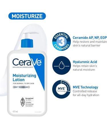 CeraVe Daily Face Wash and Lotion BUNDLE Hydrating Face Cleanser and Moisturizing Lotion with Hyaluronic Acid for All Day Hydration. Suitable for Normal to Dry Skin. Fragrance Free 2x473ml - Buy Online on GoSupps.com