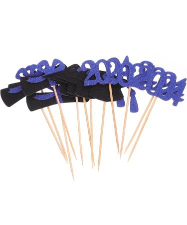 PRETYZOOM 12pcs 2024 Graduation Season Cake Insert Top Hat Cake Decoration Flag Dessert Wood - Buy Online on GoSupps.com