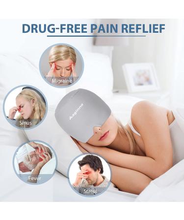 Headache Relief Cap - Migraine Hat for Cold & Hot Therapy - Gel Ice Pack for Headaches - Grey - Buy Online on GoSupps.com
