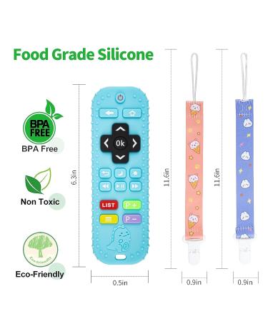 2-Pcs Silicone Baby Teething Toys  Silicone Teethers for Babies  Remote Control Shape Teething Toys  Chew Toys for Boys and Girls Teether Early Educational Sensory Toy Pink Blue - Buy Online on GoSupps.com