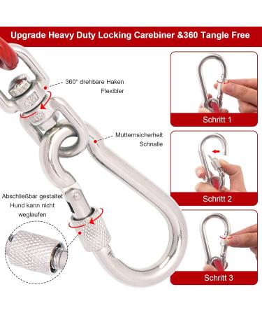 Durable 9M Red Tie-Out Leash for Dogs | Adjustable Yard Leash - Ideal for Large and Small Dogs | Shop Internationally! - Buy Online on GoSupps.com