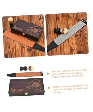POPETPOP Men's Shaving Razors Set - Manual Head Shaver & Travel Suit - Premium Quality Artificial Leather - Buy Online on GoSupps.com
