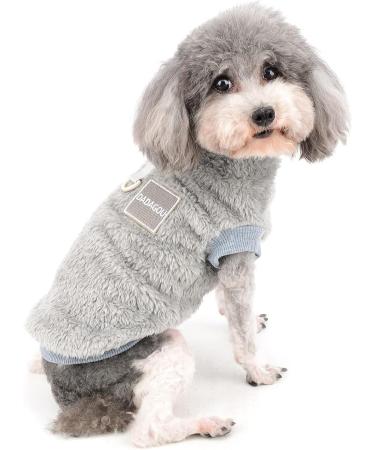 Zunea Fleece Winter Jacket for Small Dogs | Warm Gray Coat & Sweater for Cold Weather | Soft & Fuzzy Clothing with D-Ring for Chihuahua & Cats - XXL - Buy Online on GoSupps.com