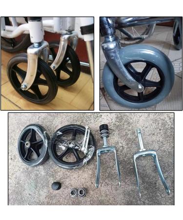 2pcs PVC Wheels Replacement Wheelchair Caster 6in 7in 8in Front Wheel Walker Solid Wheel Replacement with Steel Front Fork Non-Slip Wheels(Black 20cm(8inches)) 20cm(8inches) Black - Buy Online on GoSupps.com