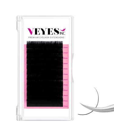 VEYES Classic Individual Lash Extensions 0.03-0.20 C/CC/D Curl 8-20mm Mixed & Single Length Volume Eyelashes Tray Matte Black Professional Supplies for Lash Techs (0.03 D 15-20mm)
