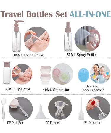 TSA Approved Travel Bottles Set - 12 Pack Leak Proof Squeezable Containers for Toiletries - For Women and Men - Perfect for Shampoo, Lotion, Body Wash - Silicone Spray Bottles and Jars Included - Buy Online on GoSupps.com
