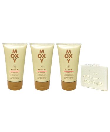 Bath & Body Works Moxy All Skin 3 Pack Face Scrub with a Natural Oats Sample Soap