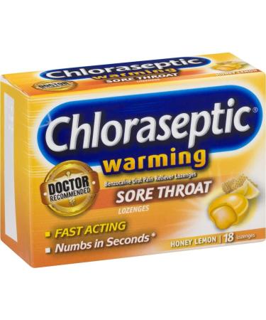 Chloraseptic Sore Throat Lozenges Warming with Real Honey Honey Lemon 18 ct (Pack of 1) - Buy Online on GoSupps.com