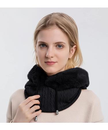 Feoya Storm Hood Ladies Balaclava - Winter Warm Fleece Ski Cap & Neck Warmer - Black Cycling Hat & Scarf - Buy Online on GoSupps.com