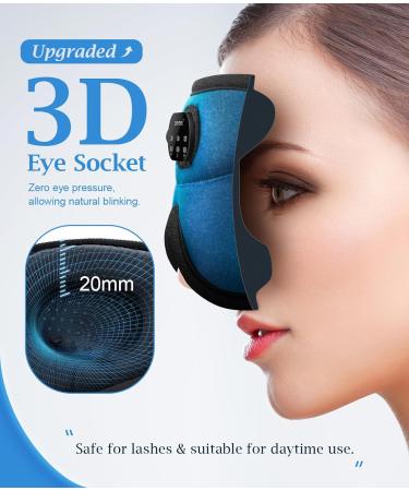 Bluetooth Sleep Headphones & White Noise Sleep Mask | 3D Eye Mask with 38 Soothing Sounds | 16-Hour Playtime | Light Blocking & Auto-Off Timer | Best Sleep Aids for Restful Sleep (Blue - Buy Online on GoSupps.com