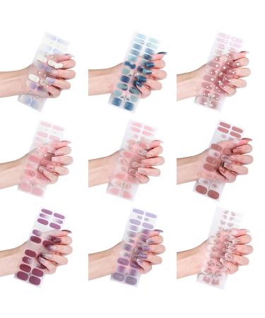 22Pcs Self-Adhesive Nail Wraps Nail Gel Polish Strips Full Wraps Nail Polish Stickers Gel Nail Strips Gel Nail Stickers