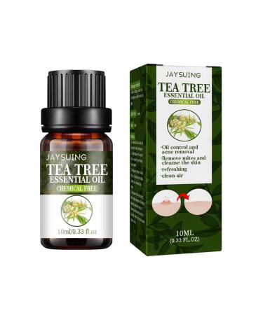 Eteslot pure tea tree oil 100% natural tree tea oil drops-activates skin cells pore shrinkage essential oils for aromatherapy diffuser humidifier 10 ml