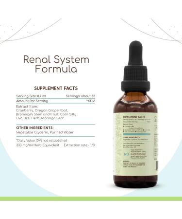 HerbEra Renal System Formula B60 Alcohol-Free Extract, Concentrated Liquid Drops: Cranberry, Corn Silk, Uva Ursi Leaf,Moringa Leaf, Oregon Grape Root. Wildcrafted Bromelain Stem and Fruit. 2 Oz 2 Fl Oz (Pack of 1) - Buy Online on GoSupps.com