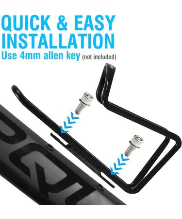 MARQUE Bike Water Bottle Holder - Lightweight Aluminum Alloy Cage for Road and Mountain Bikes - 2 Pack, Black - Buy Online on GoSupps.com