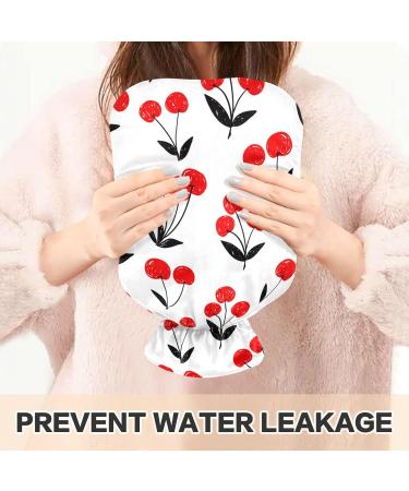 NAANLE Cartoon Cherry Berry Heat Bottle - 1L Transparent Hot Water Bottle for Bed Hand & Foot Warmer Pain Relief & Cold Therapy - Buy Online on GoSupps.com