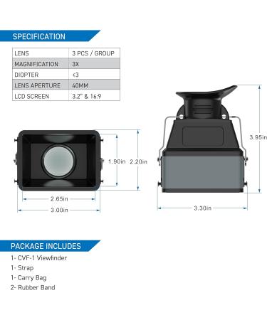 Kamerar CVF-2 LCD Viewfinder 3X Magnifier for 3.0 and 3.2 LCD Screen for Canon Nikon Pentax and Sony DSLR - Buy Online on GoSupps.com