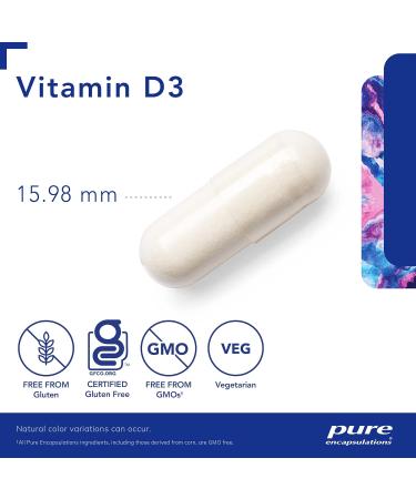 Pure Encapsulations Vitamin D3 25 mcg (1 000 IU) - Supplement to Support Bone Joint & Immune Health - With Premium Vitamin D - 120 Capsules - Buy Online on GoSupps.com