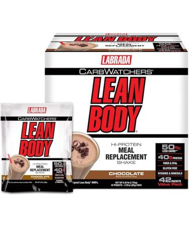 Labrada Carb Watchers Lean Body Hi-Protein Meal Replacement Shake Chocolate Ice Cream 2.29 Ounce (Pack of 42) - Buy Online on GoSupps.com