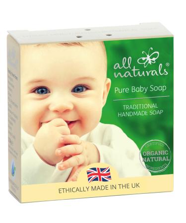 All Naturals Organic Pure Baby Soap - with Soothing Shea Butter Jojoba Almond Oils 100g