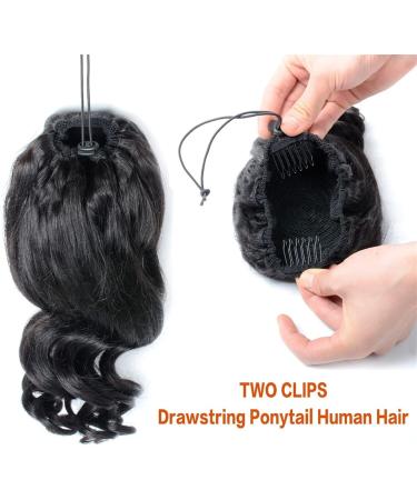Messy Bun Hair Piece for Women 12-18 Inch Brazilian Loose Wavy with Drawstring Hair Comb Curly Ponytail Extensions Brazilian Hair Black Ponytail Hair Extensions Hair Scrunchies (Color : Black Size 18inch 150g Black - Buy Online on GoSupps.com