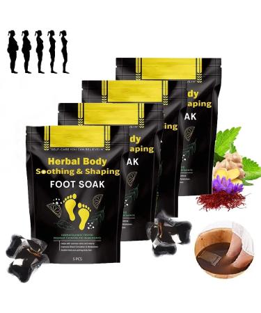 20 Herbal Foot Soak Beads for Lymphatic Drainage for Men and Women (4 Packs)