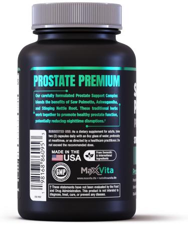 MaxVita Prostate Premium - Saw Palmetto for Men Stinging Nettle Ashwagandha Lycopene Bladder & Urinary Relief Prostate Supplement for Men 60ct - Buy Online on GoSupps.com
