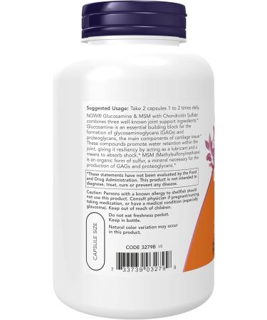 NOW Foods Supplements Glucosamine & MSM plus 180 Veg Capsules - Buy Online on GoSupps.com