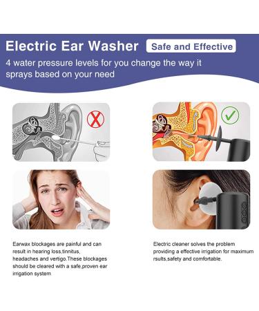 Pilipane Electric Ear Cleaner Rechargeable Water Proof Triple Jet Stream 4 Pressure Modes Ear Irrigation Flushing System for Home Travel - Buy Online on GoSupps.com