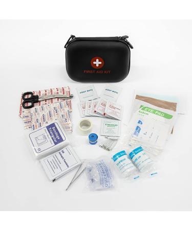 Kitgo Small First Aid Kit - Waterproof Mini Emergency Trauma Kit for Travelers, Climbers, and Parents - Compact First Aid Gift for Home, Camping, Hiking - EVA, Black - Buy Online on GoSupps.com