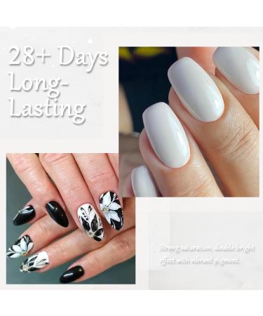 Vnicesli 2 Pack Black White Gel Nail Polish Kit Soak Off LED Nail Gel Polish Set Nail Lacquer Nail Art Manicure Salon DIY at Home Christmas Gifts Decoration - Buy Online on GoSupps.com
