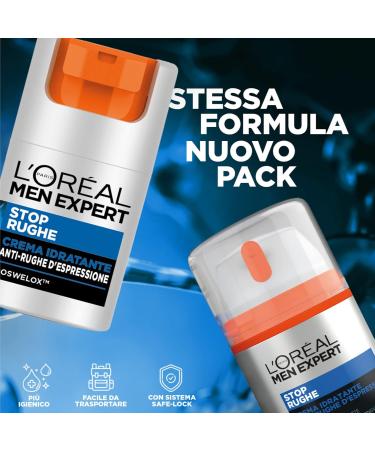  L'Oreal Paris L'Or al Paris Men Expert Stop Wrinkle Moisturizing Anti-Wrinkle Face Cream with Boswelox Skin Revitalizing Treatment - Lightweight Texture - 2 x 50ml bottles - Buy Online on GoSupps.com