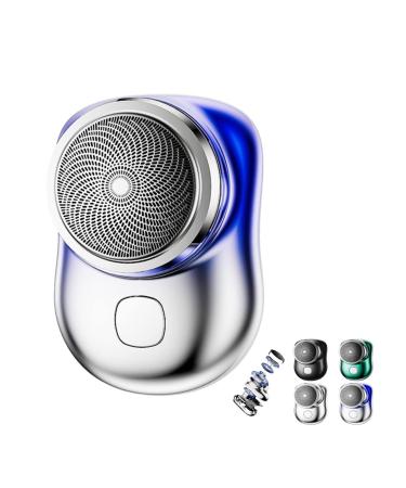 Alkyne Mini-Shave Portable Electric Shaver Mini-Shave Portable Electric Shaver Pocket Wet & Dry Men's Shaver USB Rechargeable Shaver Suitable for Home Travel Father's Day Gifts (Blue)