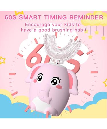 Kids Electric Toothbrush - Pink Elephant Design | IPX7 Waterproof | Rechargeable Ultrasonic | 6 Modes Oral Care for Children 2-7 Y - Buy Online on GoSupps.com