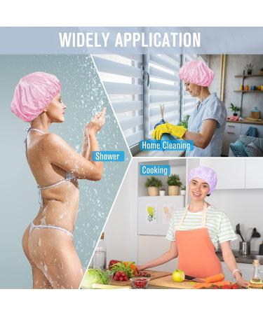 GoodSing 2PCS Shower Cap for Women - Reusable Waterproof Double Layer Bath Cap for Long Hair - Pink+Purple - Buy Online on GoSupps.com