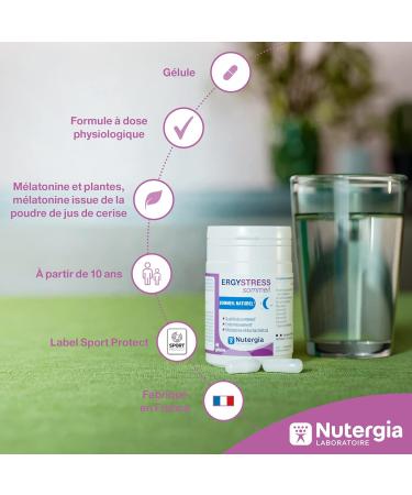 Nutergia Natural sleep Sleeping Time Difference Quality sleep Melatonin and Eschscholtzia Dietary supplement 40 Capsules Made in France - Buy Online on GoSupps.com