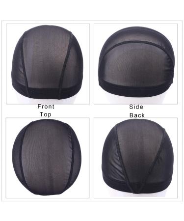 Black Mesh Dome Cap for Wigs - 5 Pieces - Wide Rubber Band Wig Cap for Wig Making | International Shipping - Buy Online on GoSupps.com