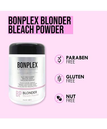BONPLEX Blonder Bleach Powder 17.6 oz | Dust Free, Reduced Odor | Compact Lightener for Clear Blonde Results | Strong & Fast Formula - Buy Online on GoSupps.com