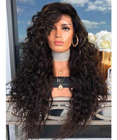 BGHJUE Black Highlight Wig Set Ladies Long Curly Hair Wigs