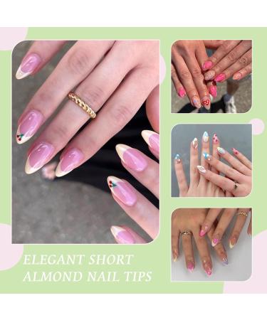 Venares 500-Piece Extra Short Almond Soft Gel Nail Tips Set with Adhesive & Tools - 11 Sizes Full Cover for Gel Nails - Buy Online on GoSupps.com
