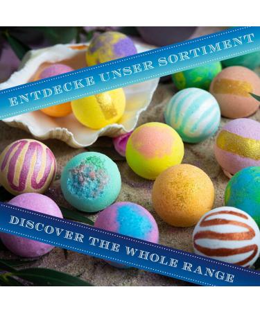 Hallingers Luxury Bath Bombs - Blue - 12 Bath Bombs Gift Set with Twelve Bathbombs (Set) - Fill Advent Calendar Novelties & Advent Calendar | Congratulations New Home - Buy Online on GoSupps.com