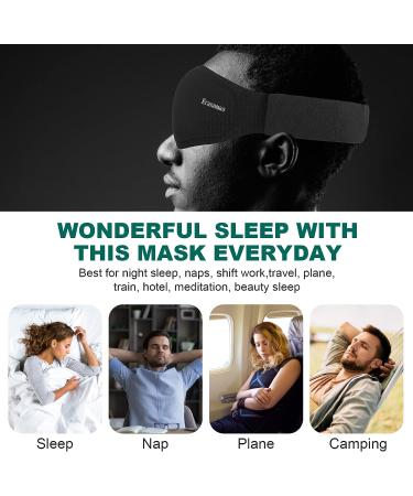 3D Sleep Mask for Men and Women - 100% Light Blocking Eye Mask for Sleeping, Travel, and Yoga - Soft, Comfortable, and Breathable - Black - Buy Online on GoSupps.com