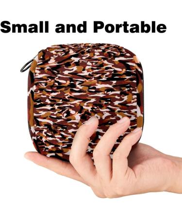 Stylish Storage Bags for Women | Brown Camouflage Portable Menstrual Pad & Tampon Holders | Perfect for School & Office - Buy Online on GoSupps.com