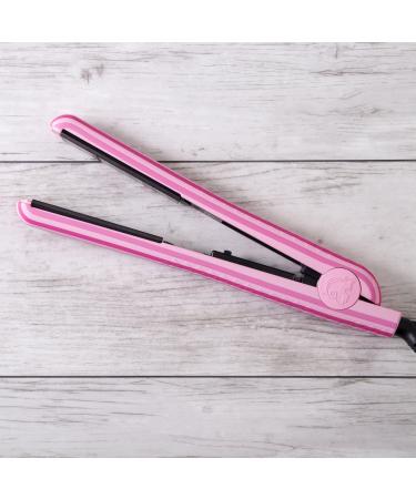 Royale Ionic Flat Iron & Curler - Luxury Ceramic Tourmaline 2-in-1 Hair Straightener + Predire Robe | Anti-Frizz Single Pass Candy Stripes - Buy Online on GoSupps.com