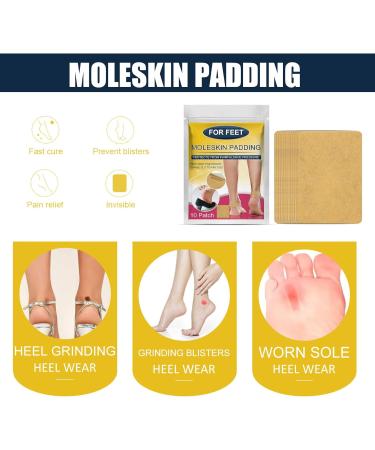 Moleskin Padding for Feet - 10 Pack with Adhesive Backing - Reduce Friction and Pain from Rubbing - Ideal for Boots and Hiking - Buy Online on GoSupps.com