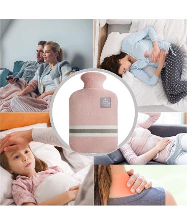OliviaLiving 2L Hot Water Bottle | Heat Up & Refreezable Hot Cold Pack | Classic Striped Design | Pain Relief Therapy | Pink Red - Buy Online on GoSupps.com